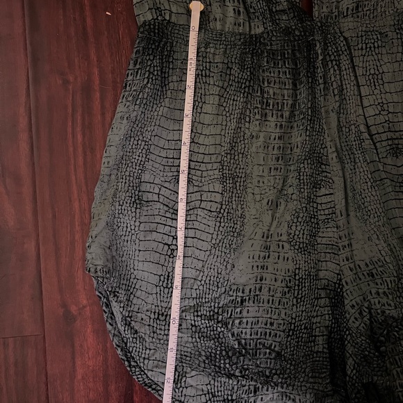 Indah Blue Snake Print Short Romper w/ Lace up Front and Back - Picture 7 of 9